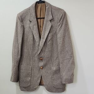 Jaguar Vtg Men's Houndstooth Blazer with Brown Accents